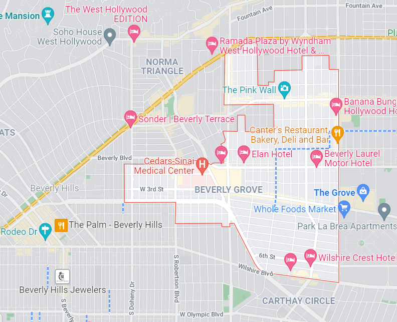 Beverly Center Store Directory Map Guide -  