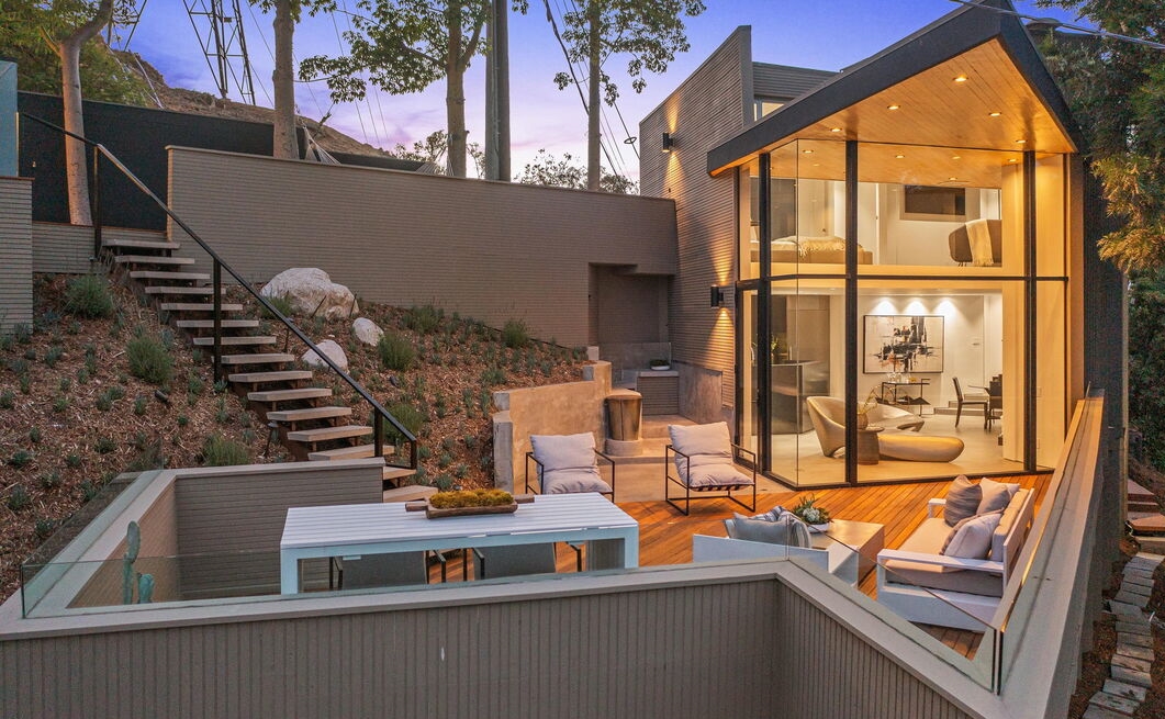 Hollywood Hills Lautner-Designed with clean lines and angles and view decks.