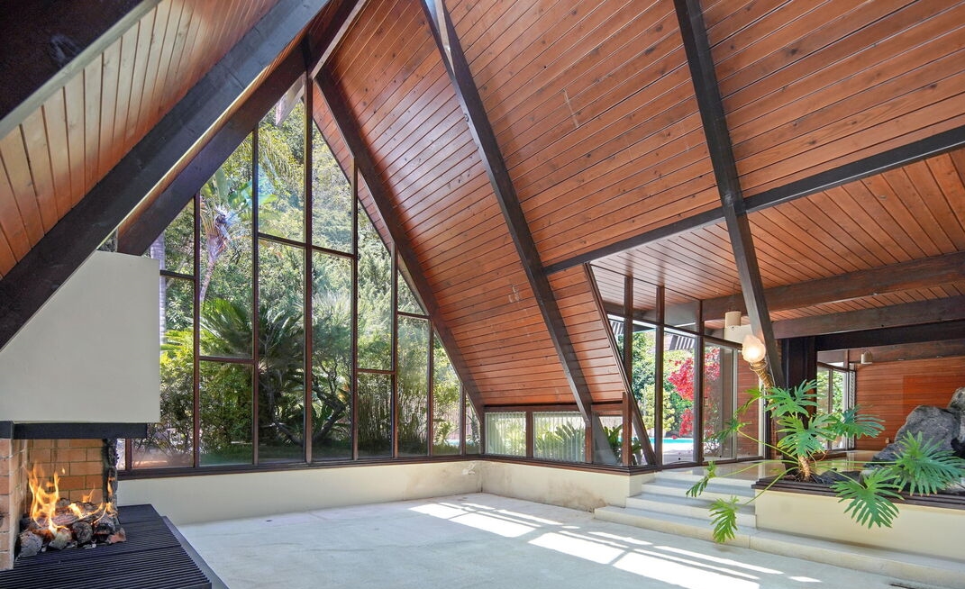 Beverly Hills Architectural A-Frame provide dramatic lines and walls of glass