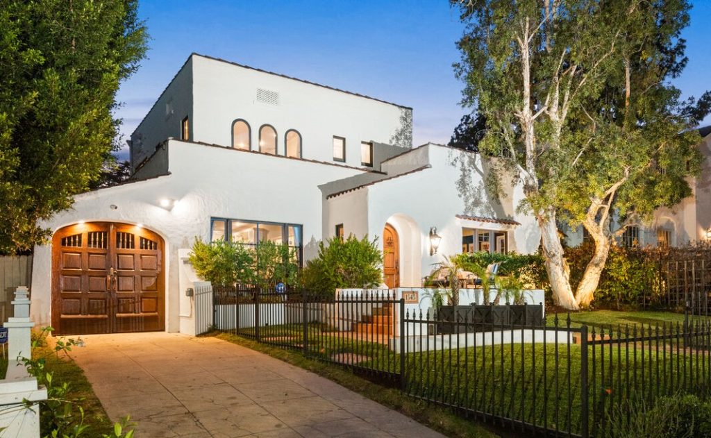 Hollywood Hills Unique Spanish Colonial presents a dramatic front yard
