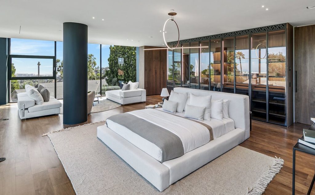 Bel Air Stunning Architectural features amazing primary suite with glass enclosed walls, and walls of glass