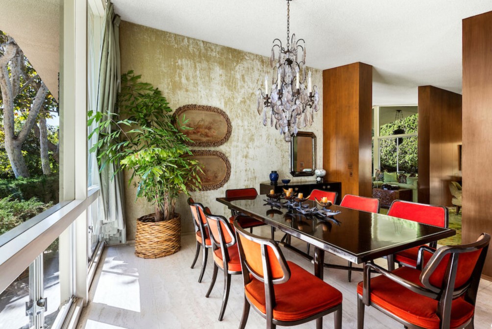 Formal dining room and the intersection of luxury and mid-century over the past 60 years.
