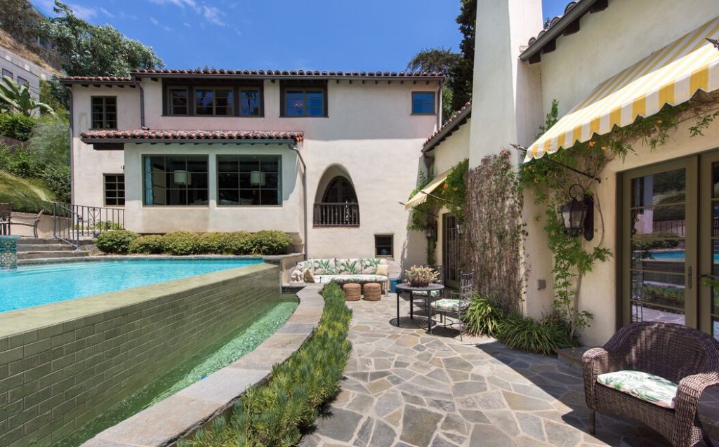 Magnificent pool in this Sunset Strip Hollywood Hills Spectacular Spanish Andalusian architectectural