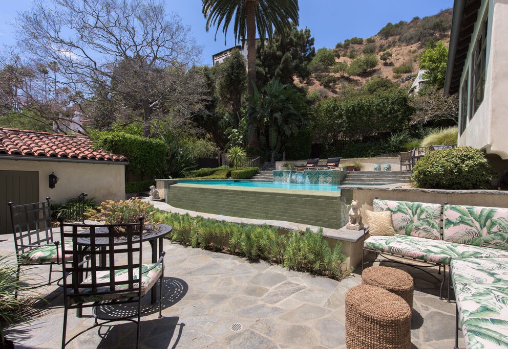 Magnificent pool in this Sunset Strip Hollywood Hills Spectacular Spanish Andalusian architectectural