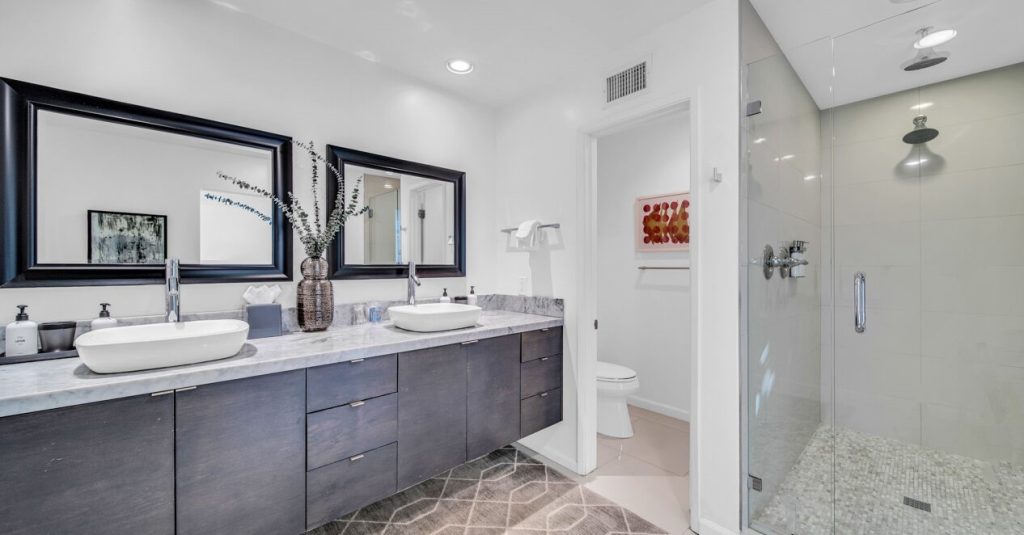 Clean architectural lines, period details and modern finishes and appliances blend seamlessly in the spacious 4 bedroom, 3 bath floorplan (with dual primary suites).