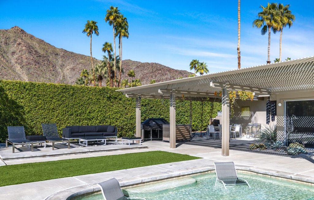 The absolutely amazing & oversized rear yard offers breathtaking Mt. San Jacinto views, a resort quality pool and spa and vast spaces for relaxing and entertaining.
